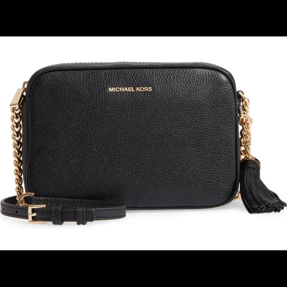 Michael Kors Ginny Leather Crossbody Bag - Black